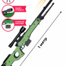 Деревянная модель винтовки AWP в сборе, стреляет резинками, складываются сошки с надписью "лучший в мире БОСС"