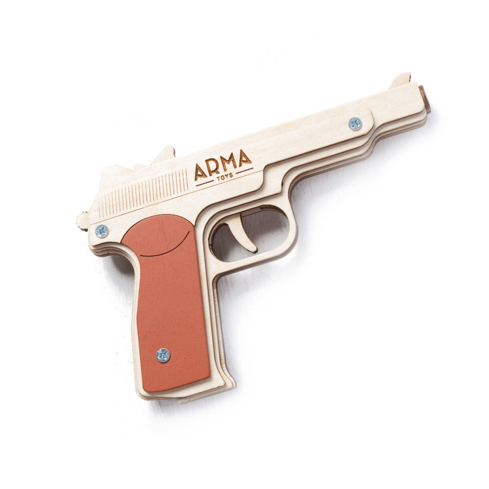 Набор деревянных игрушек-резинкострелов «Советские пистолеты» от ARMA.TOYS (пистолет Стечкина и пистолет Макарова)