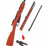  Игрушечная деревянная винтовка Мосина без прицела, стреляет резинками, со штыком с надписью "С днем рождения"
