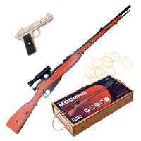 Набор резинкострелов Советский снайпер - 2: трехлинейка Мосина и пистолет Токарева