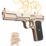   Деревянный пистолет ТТ (Тульский Токарева), игрушка-резинкострел от ARMA.TOYS в натуральную величину с надписью "Поздравляю"