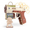 Деревянный пистолет «Глок», игрушка-резинкострел ARMA.TOYS, в сборе, многозарядный