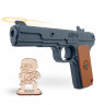 Деревянный пистолет ТТ (Тульский Токарева), игрушка-резинкострел от ARMA.TOYS окрашенный