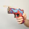 Пистолет «Глок» из игры CS:GO в скине «Дух воды» (деревянный резинкострел)