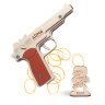 Деревянный игрушечный пистолет Стечкина (АПС): многозарядная игрушка-резинкострел