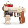 Деревянный игрушечный пистолет Стечкина (АПС): многозарядная игрушка-резинкострел